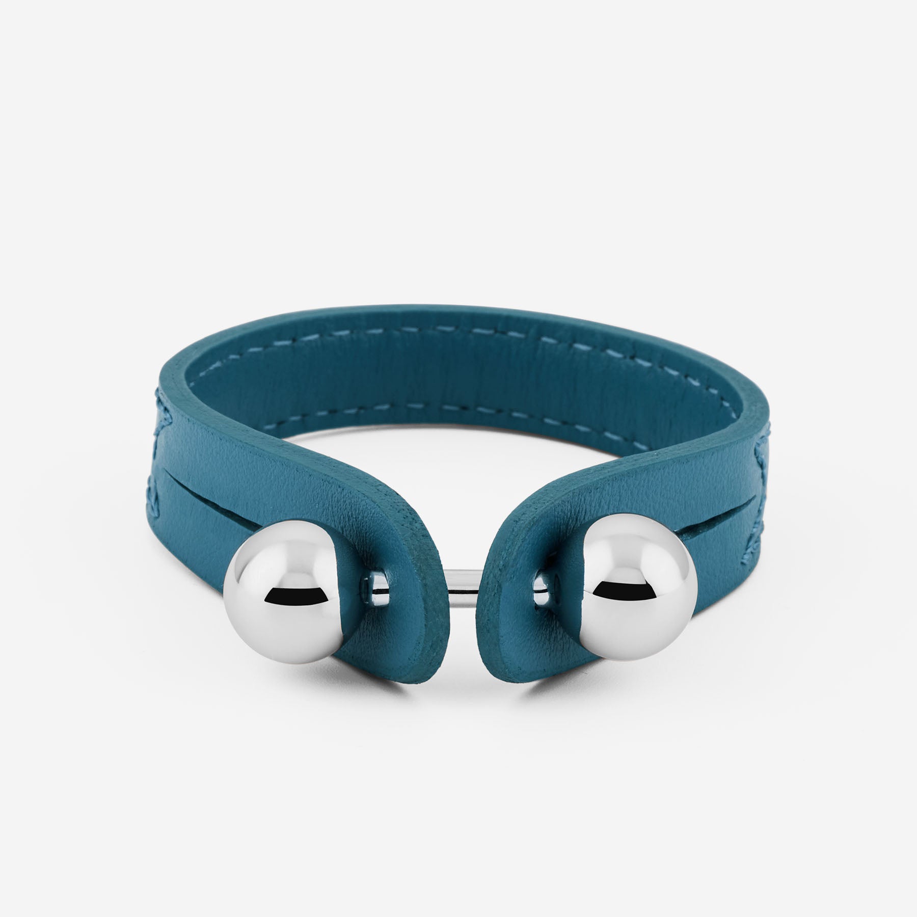 Teal leather bracelet PSOB39 | Pianegonda