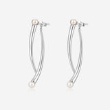 Pianegonda Orecchini pendenti con doppia spina con perle naturali - CUSPIS - Argento 925‰