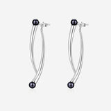 Pianegonda Orecchini pendenti con doppia spina con perle naturali - CUSPIS - Argento 925‰