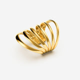 Pianegonda Anello a sei fasce - MVP WARDROBE X PIANEGONDA - ottone, Placcatura Oro