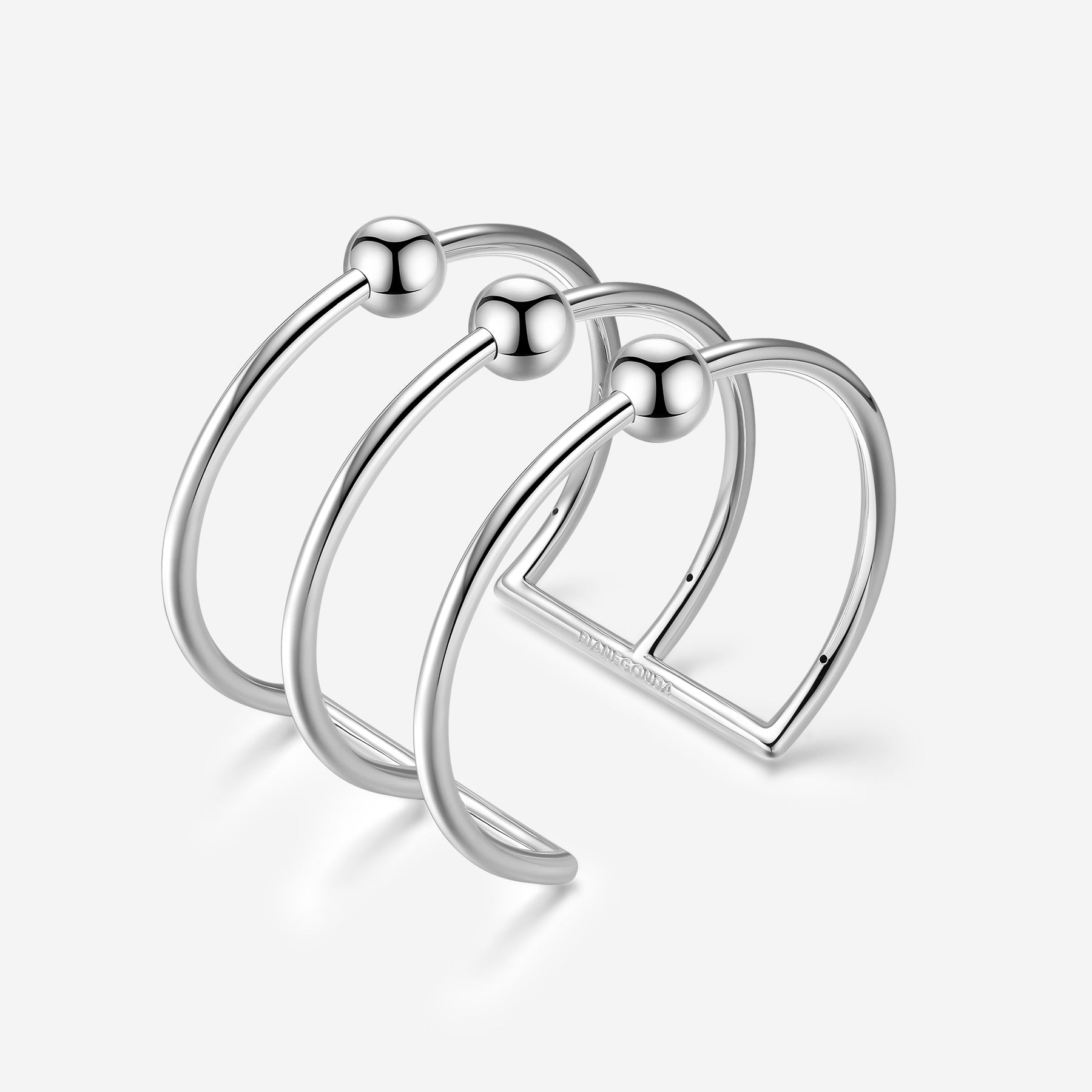 Pianegonda Bracciale cuff - ASSOLUTO - Argento 925‰