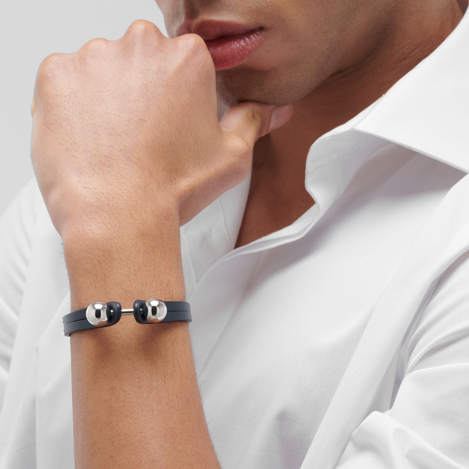 Blue leather bracelet PSOB37 | Pianegonda
